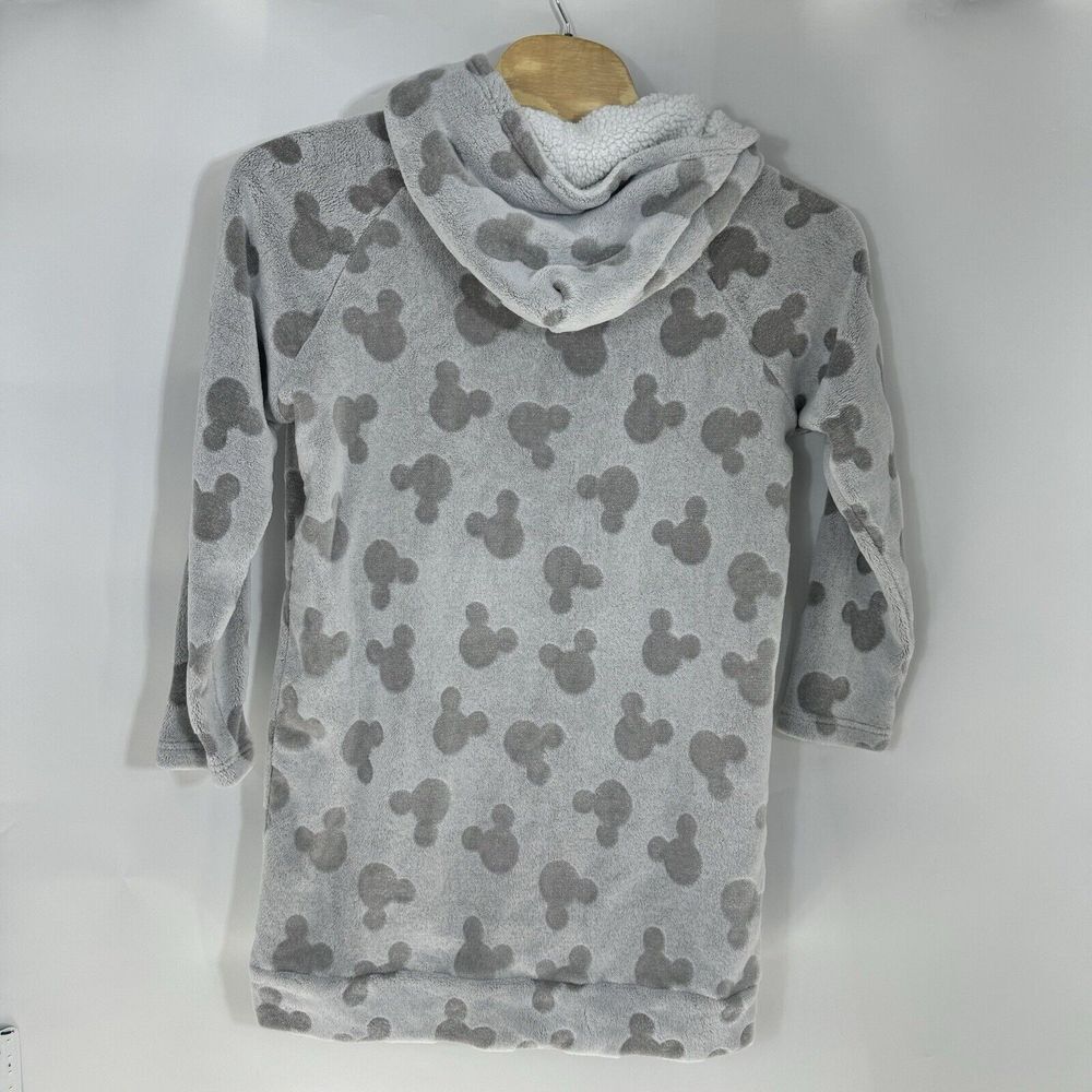 Disney Mickey Mouse Grey Fleece Faux Fur Hoodie Sweatshirt Womens XL RN60766 - Picture 6 of 6